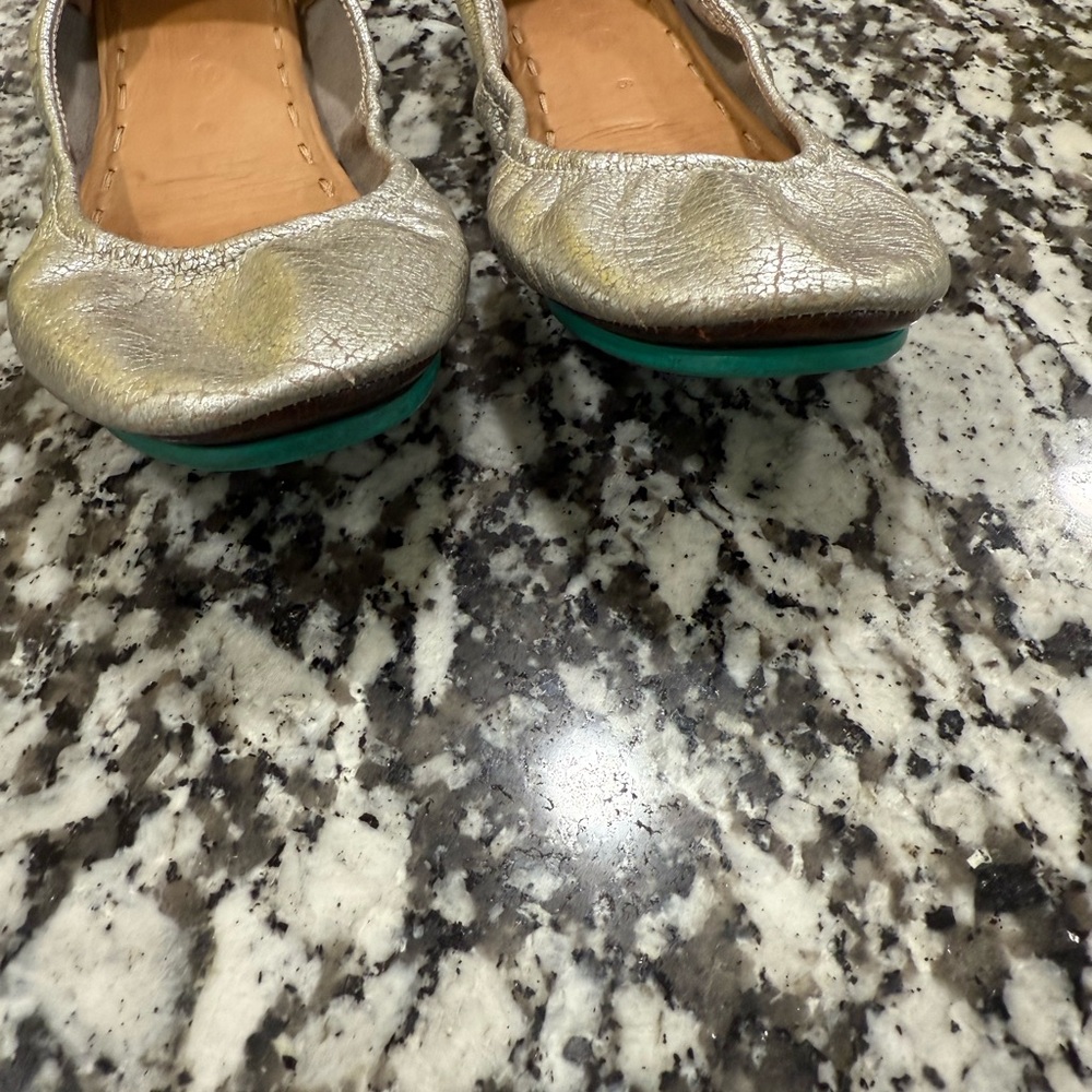 Tieks Metallic Silver Women's Flats - Picture 2 of 3